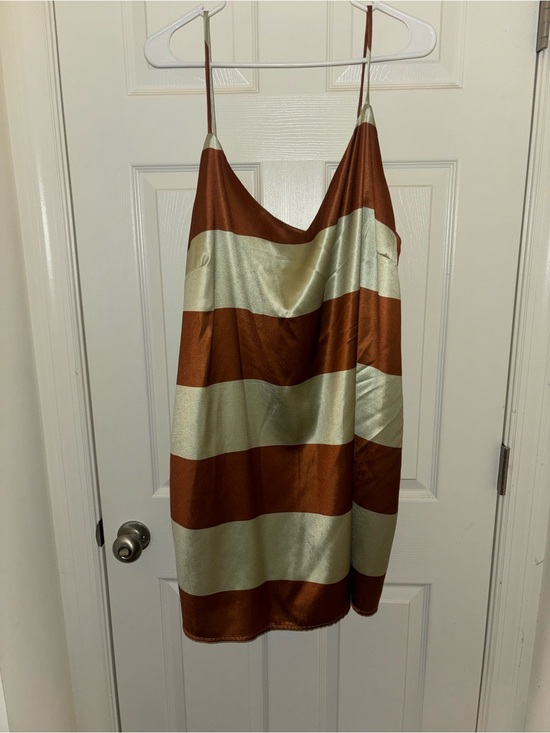 Dressed in LALA Dresses & Skirts - Spilled Latte Satin DRESS ONLY (no duster)